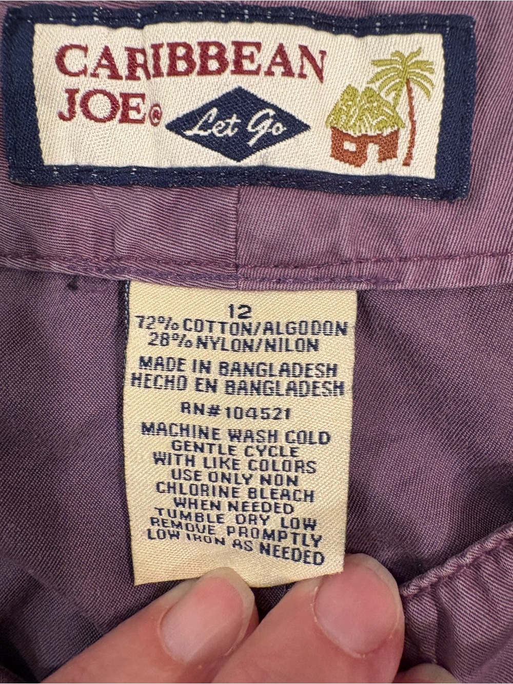 Caribbean Joe Women's Cargo Pants in Dusty Plum size 12 - Picture 3 of 10